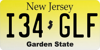 NJ license plate I34GLF
