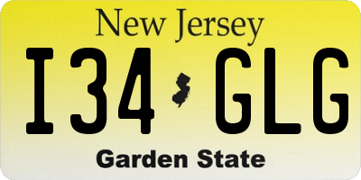 NJ license plate I34GLG