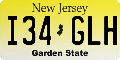 NJ license plate I34GLH