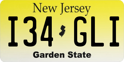 NJ license plate I34GLI