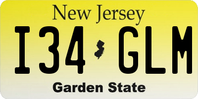NJ license plate I34GLM
