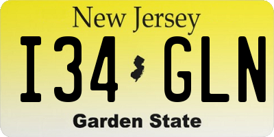 NJ license plate I34GLN