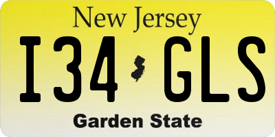NJ license plate I34GLS