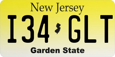 NJ license plate I34GLT