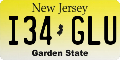 NJ license plate I34GLU
