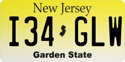 NJ license plate I34GLW