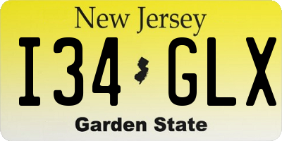 NJ license plate I34GLX