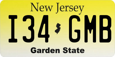 NJ license plate I34GMB