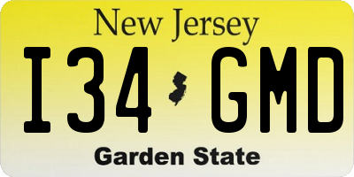 NJ license plate I34GMD