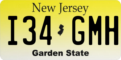 NJ license plate I34GMH