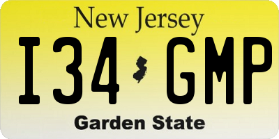 NJ license plate I34GMP