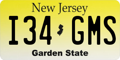 NJ license plate I34GMS