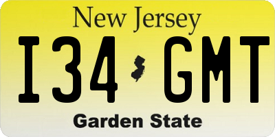 NJ license plate I34GMT