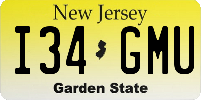 NJ license plate I34GMU