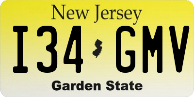 NJ license plate I34GMV
