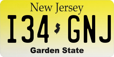 NJ license plate I34GNJ