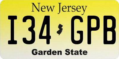 NJ license plate I34GPB
