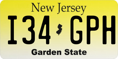 NJ license plate I34GPH