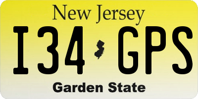 NJ license plate I34GPS