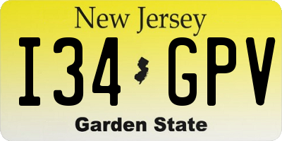 NJ license plate I34GPV