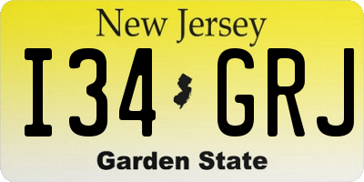 NJ license plate I34GRJ
