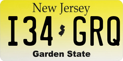 NJ license plate I34GRQ
