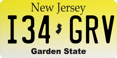 NJ license plate I34GRV