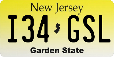 NJ license plate I34GSL