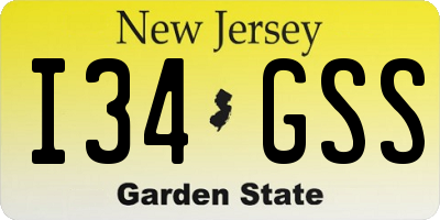 NJ license plate I34GSS