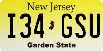 NJ license plate I34GSU