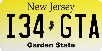 NJ license plate I34GTA