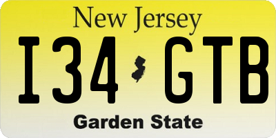 NJ license plate I34GTB