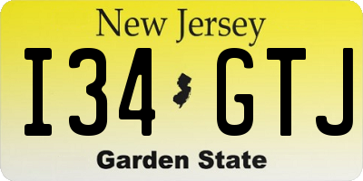 NJ license plate I34GTJ