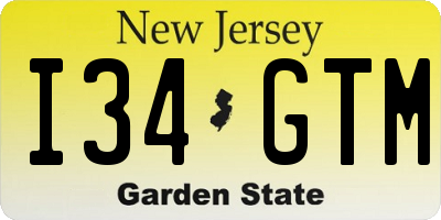 NJ license plate I34GTM