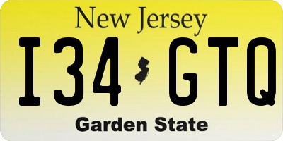 NJ license plate I34GTQ