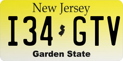 NJ license plate I34GTV