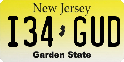 NJ license plate I34GUD