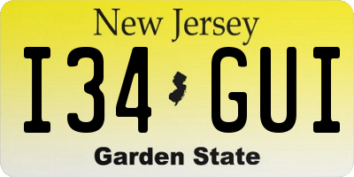 NJ license plate I34GUI