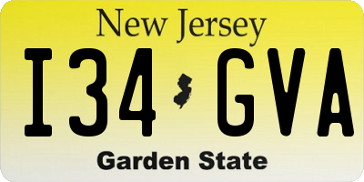 NJ license plate I34GVA