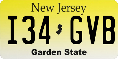 NJ license plate I34GVB