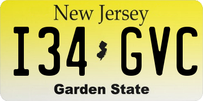 NJ license plate I34GVC
