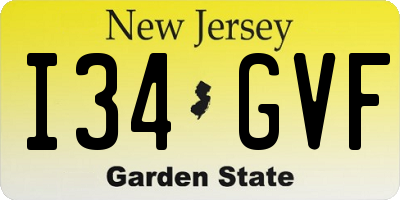 NJ license plate I34GVF