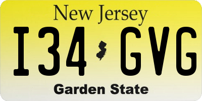 NJ license plate I34GVG