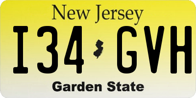 NJ license plate I34GVH