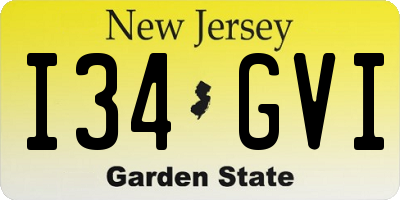 NJ license plate I34GVI