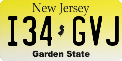 NJ license plate I34GVJ