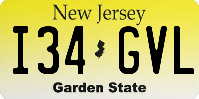 NJ license plate I34GVL