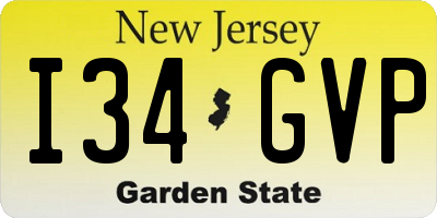 NJ license plate I34GVP
