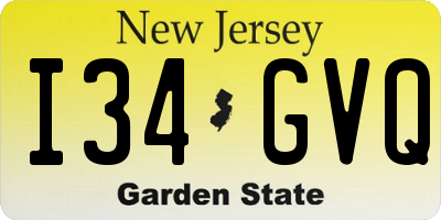 NJ license plate I34GVQ