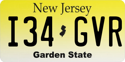 NJ license plate I34GVR